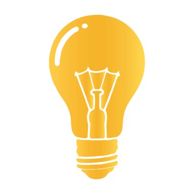 Ampul Fikri Sembol Vektörünün Altın Silüeti