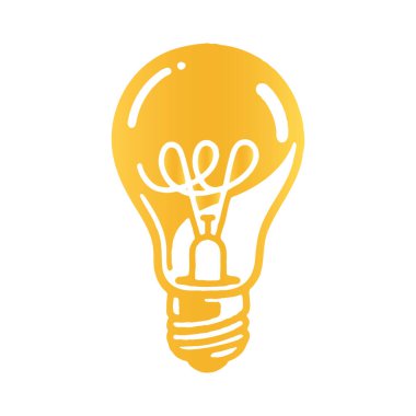 Ampul Fikri Sembol Vektörünün Altın Silüeti