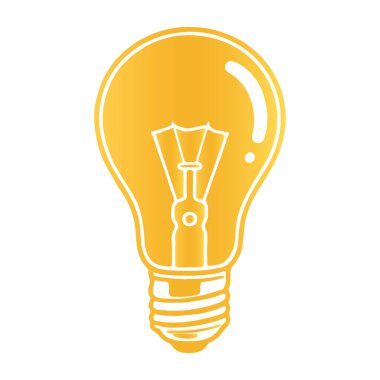 Ampul Fikri Sembol Vektörünün Altın Silüeti