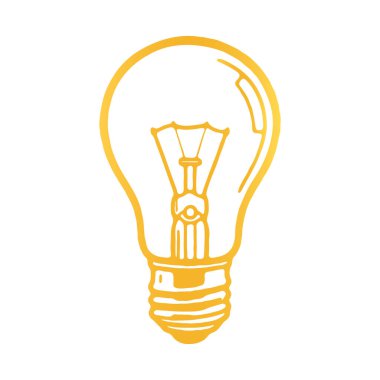Ampul Fikri Sembol Vektörünün Altın Silüeti
