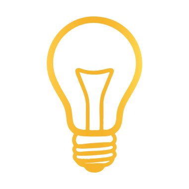 Ampul Fikri Sembol Vektörünün Altın Silüeti