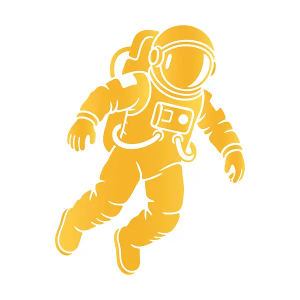 Uzay Vektörü Resimlerinde Yüzen Altın Astronot