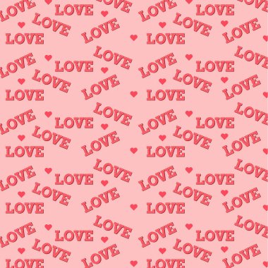 Kalpli pembe arkaplanda aşk deseni