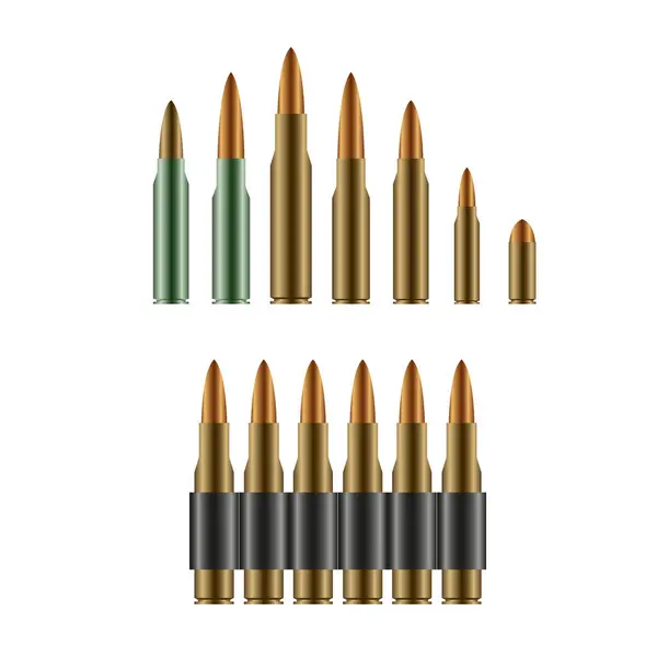 Beyaz arkaplanda vektör mermileri