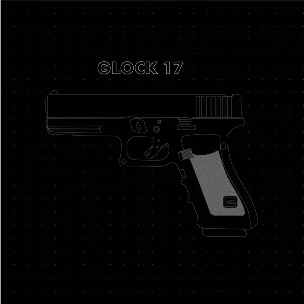 Siyah arkaplanda vektör illüstrasyon silahı