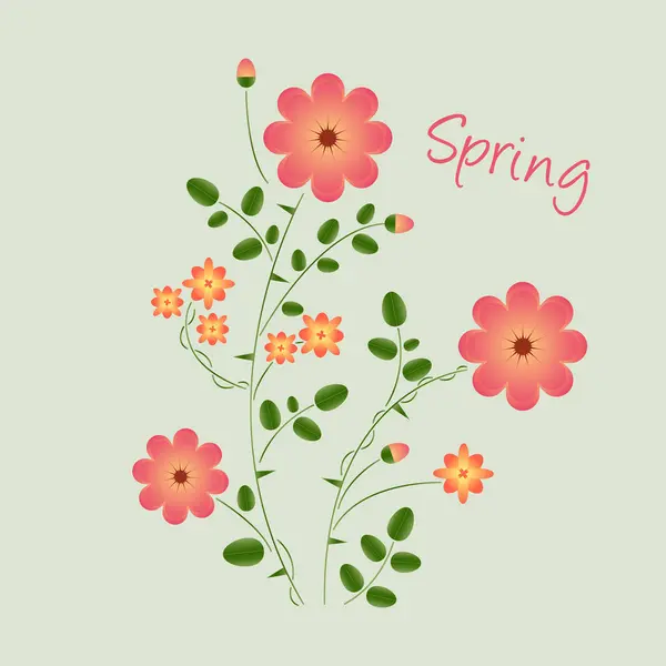 Çiçeklerle Çiçek Arkaplanı Çizilmiş Vektör — Stok Vektör