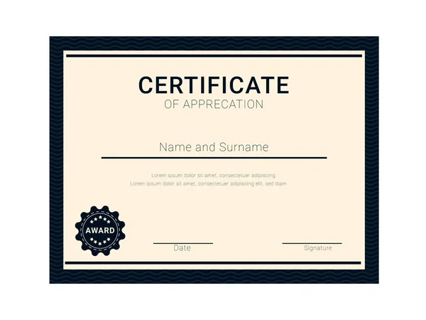 Sertifika şablonu, diploma, ödül, vektör