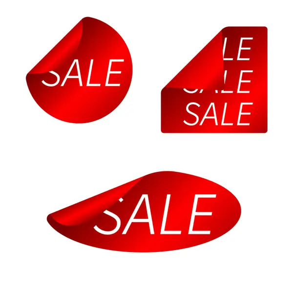 metin, vektör illüstrasyonlu satış etiketleri