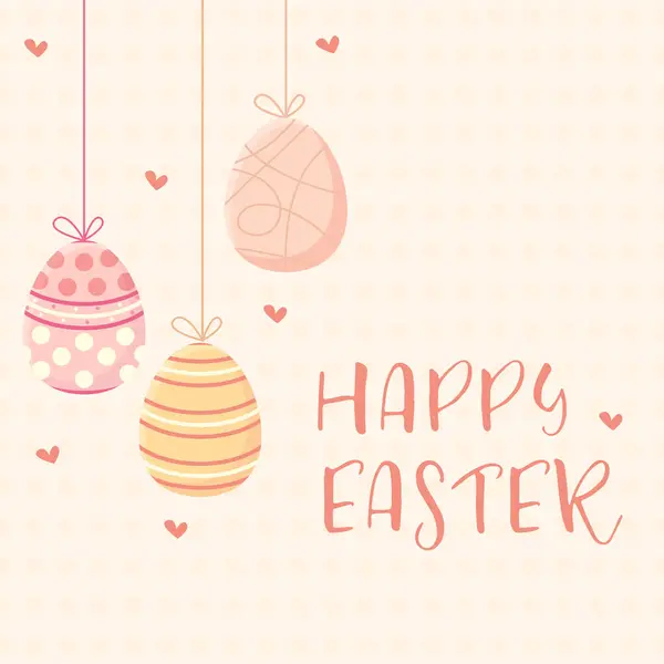 Paskalya tebrik kartı ve güzel yumurtalar. vektör illüstrasyonu.