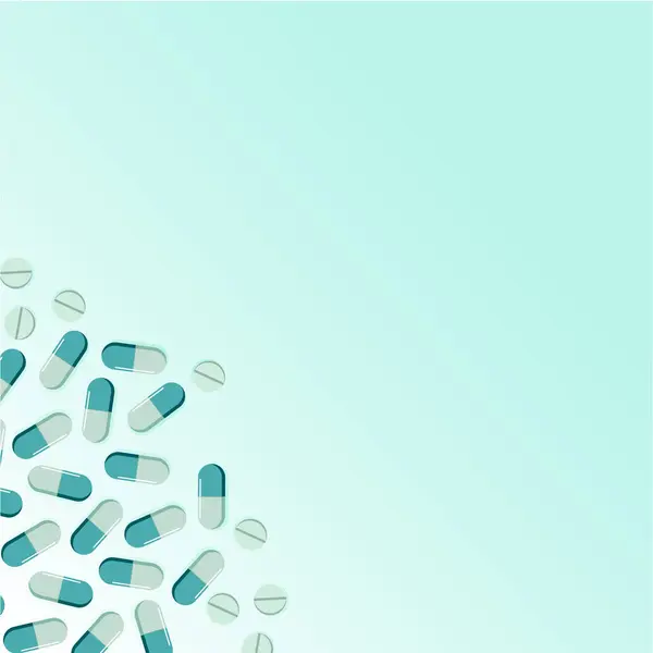 Beyaz arka planda haplar ve kapsüller, vektör