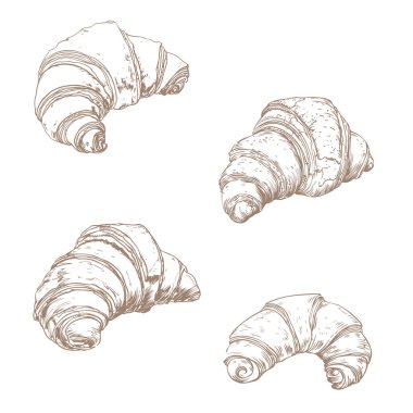 Bir set kruvasan çizimi.