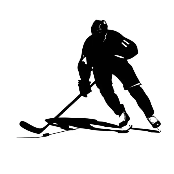 Buz hokeyi oyuncusu. Beyaz arkaplanda vektör illüstrasyonu.