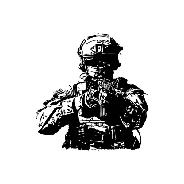 Tüfekli bir askerin silueti