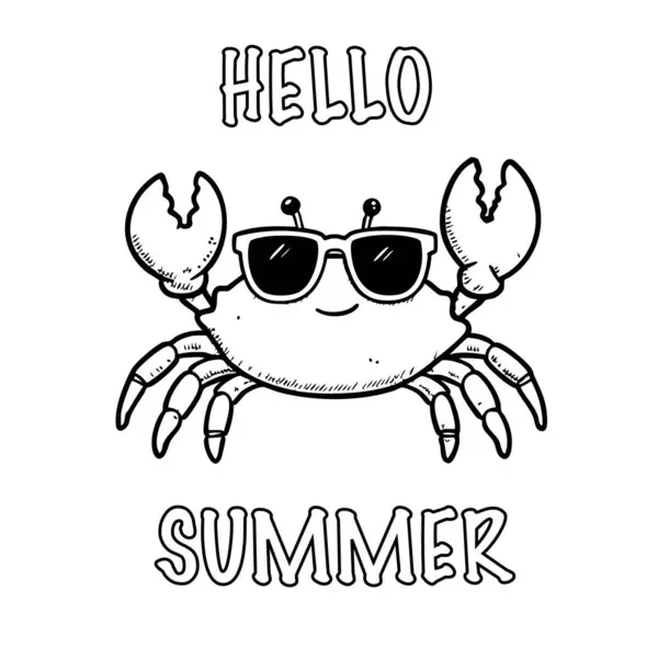 Tatlı çizgi film karakterli bir yaz kartı..