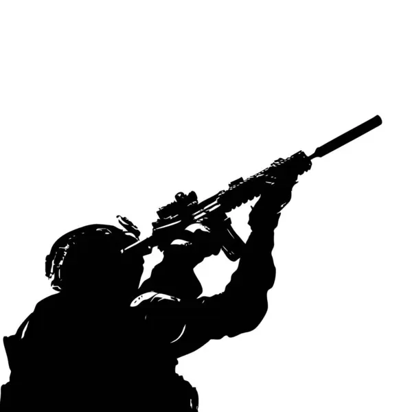 Erkek askerin silueti