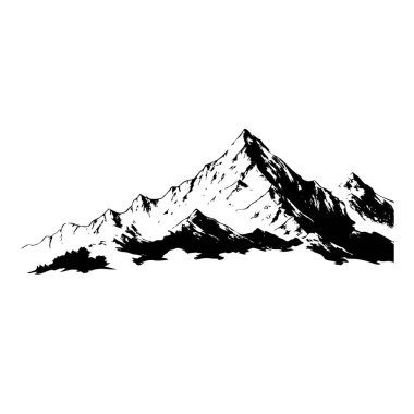 Elle çizilmiş dağlar. Dağ manzarası. vektör illüstrasyonu