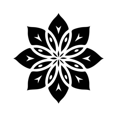 Beyaz arkaplanda soyut çiçek süsü