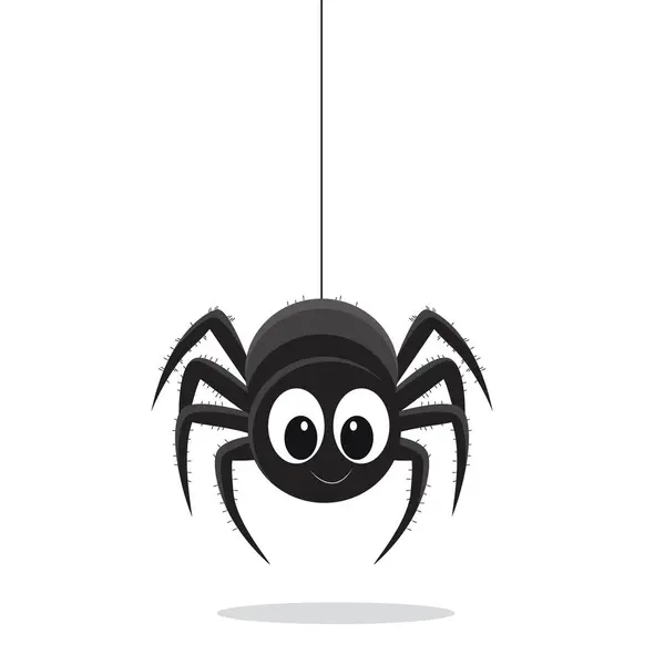 Siyah monokrom tarzında beyaz arkaplanda izole edilmiş örümcek ikonu. Böcekler sembolü stok vektör illüstrasyonu.