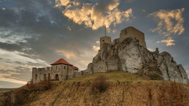 Restored ruins of Rabsztyn Castle in Poland