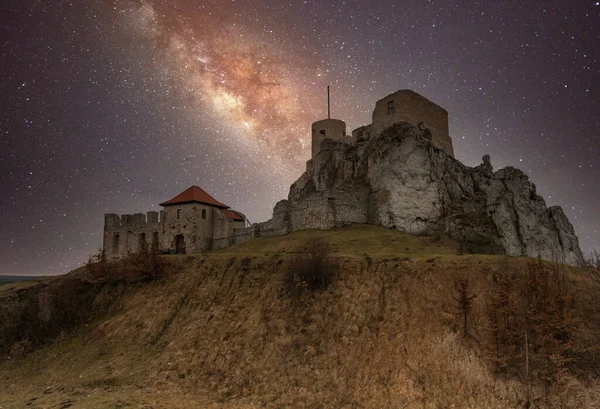 Restored ruins of Rabsztyn Castle in Poland