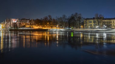 Wrocaw presented in the light of night lanterns.