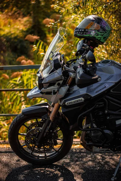 Motocyklový Jezdec Silnici — Stock fotografie