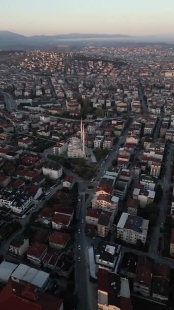 Aerial View City Evening Turkey — Video Stock