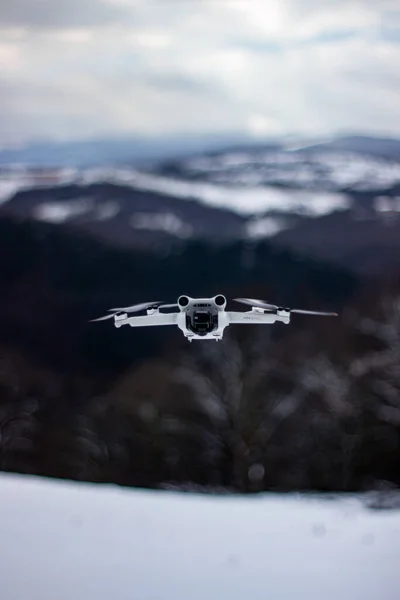 Dji Mini Pro Фотография Дрона Вертолет Камера Горы Лыжи Воздух Стоковая Картинка