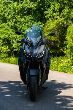 Gri Yamaha Max Ormanda 250 motosiklet