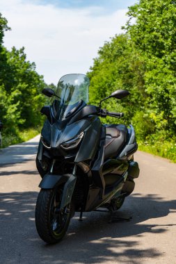 Gri Yamaha Max Ormanda 250 motosiklet