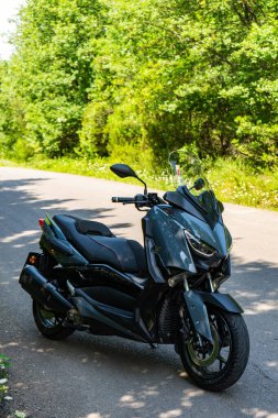 Gri Yamaha Max Ormanda 250 motosiklet