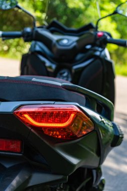 Gri Yamaha Max Ormanda 250 motosiklet