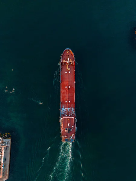 Корабль Порту Балтийского Моря Вид Сверху Польша — стоковое фото