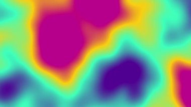 Floresan renklerin gradyan arkaplanı. Parlak sıvı animasyonu. Akışkan hareket. 4K Mavi turuncu pembe renk geçişi