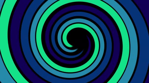 Video Animation Ultra 3840X2160 Blue Green Neon Vortex Abstract Futuristic — Stock Video