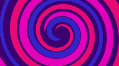 Mor Parlak Girdap, Mavi ve Pembe Neon Renkler. Sonsuz Dönüşümlü Kalın Floresan Sarmalı. 4 bin. Retrowave Biçiminde arkaplan. 