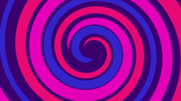 Glänsande Virvel Lila Blå Och Rosa Neonfärger Tjock Fluorescerande Spiral — Stockvideo