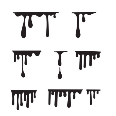 El çizimi siyah boya sıvı damlatma vektörü