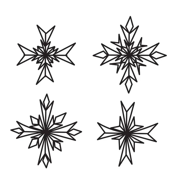 Dessin Main Gribouillis Fleur Congelée Neige Illustration Vecteur — Image vectorielle