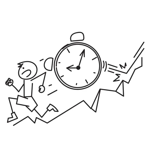 Garabatos Dibujados Mano Perseguidos Por Tiempo Símbolo Del Reloj Para — Vector de stock