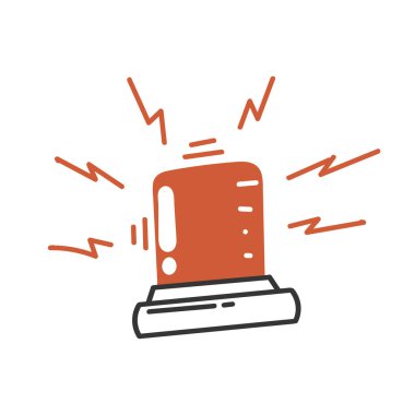 el çizimi karalama Acil siren çizim vektörü izole