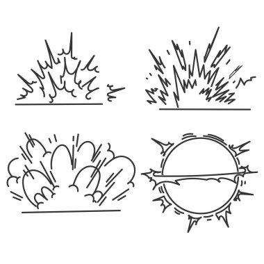 El çizimi karalama patlama illüstrasyon vektörü izole