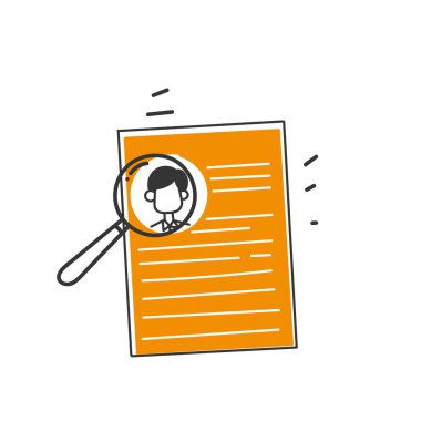 hand drawn doodle hr management and hiring concept illustration