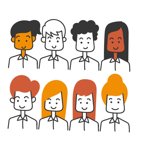 Hand Drawn Doodle Diversity Person Community Illustration Vector Royalty Free Stock Vektory
