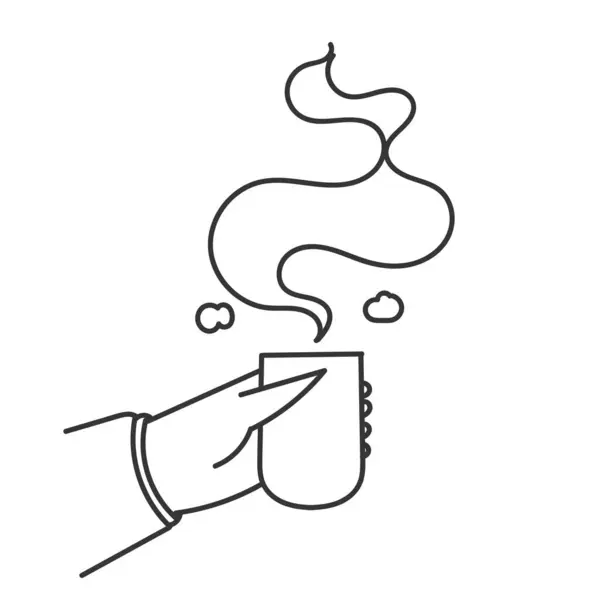 Рука Нарисованная Каракули Чашкой Горячего Напитка Иллюстрации — стоковый вектор
