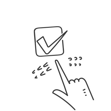 El çizimi karalama işaretleme simgesi illüstrasyonu