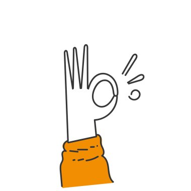 El çizimi karalama Tamam işaret gösterimi