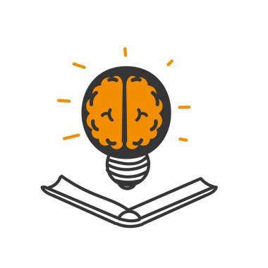 Beyni ampulün üzerinde çizilmiş karalama kitabı