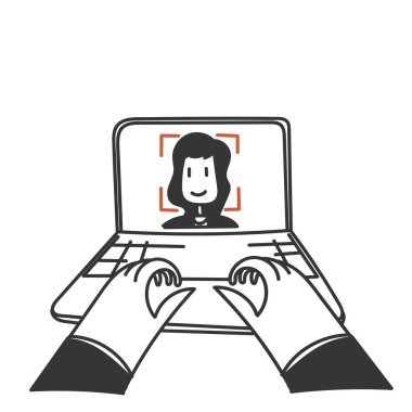 yüz tanımlama çizelgesi cep telefonu, dizüstü bilgisayar veya bilgisayar aygıtı