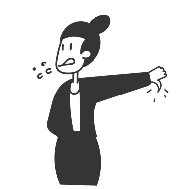 Karalama tarzında el hareketi gösteren bir iş kadını.